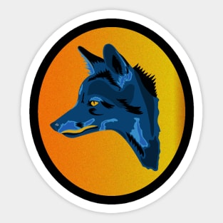 Azure Camouflage Fox Sticker